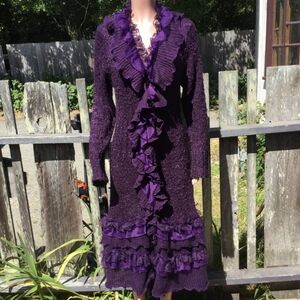 Pretty Angel Purple Duster Cardigan Size Large